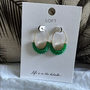 LOFT Green Resin Hoop Earrings